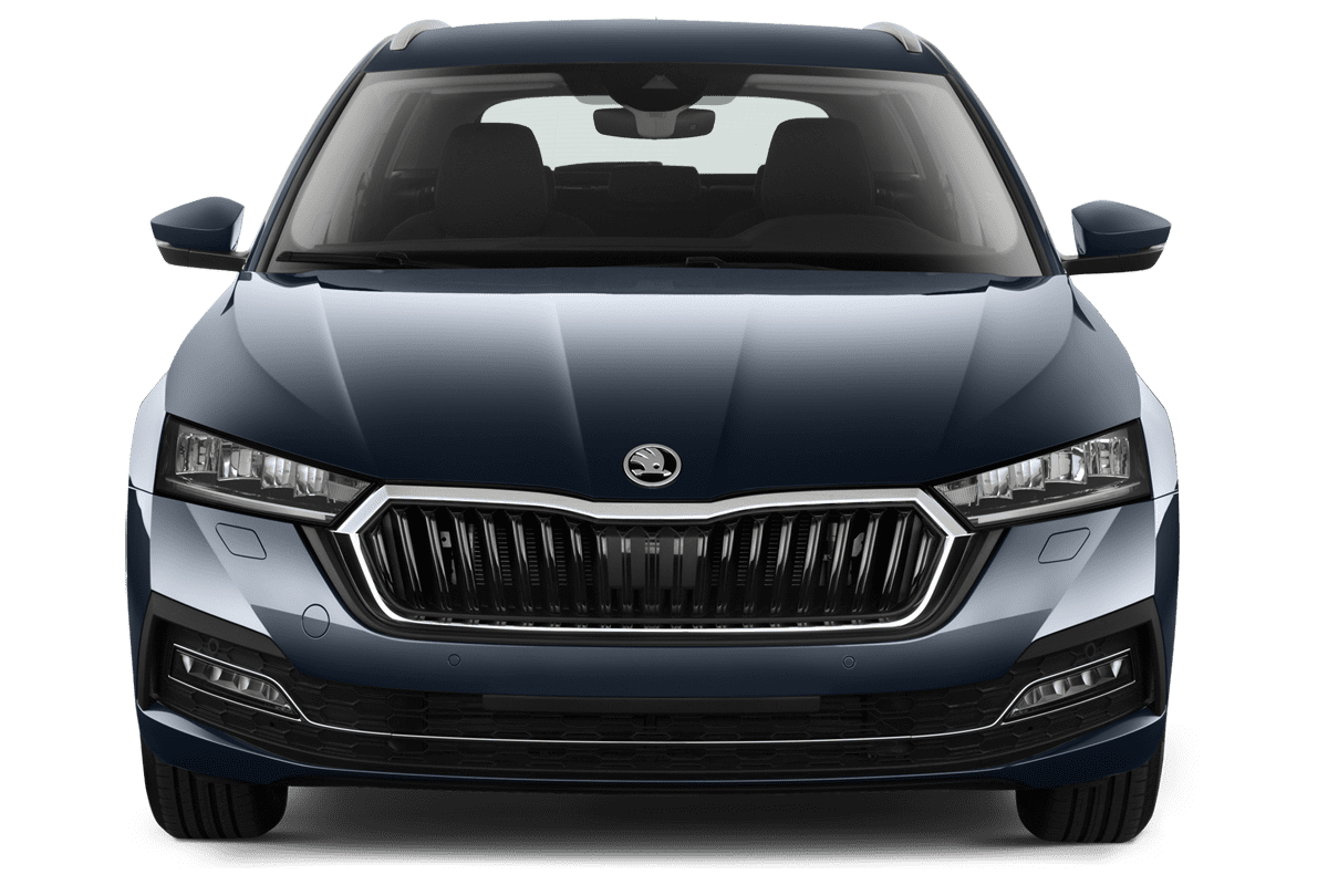 Frontansicht eines Skoda Octavia Limousine Scout (neues Modell), freigestellt