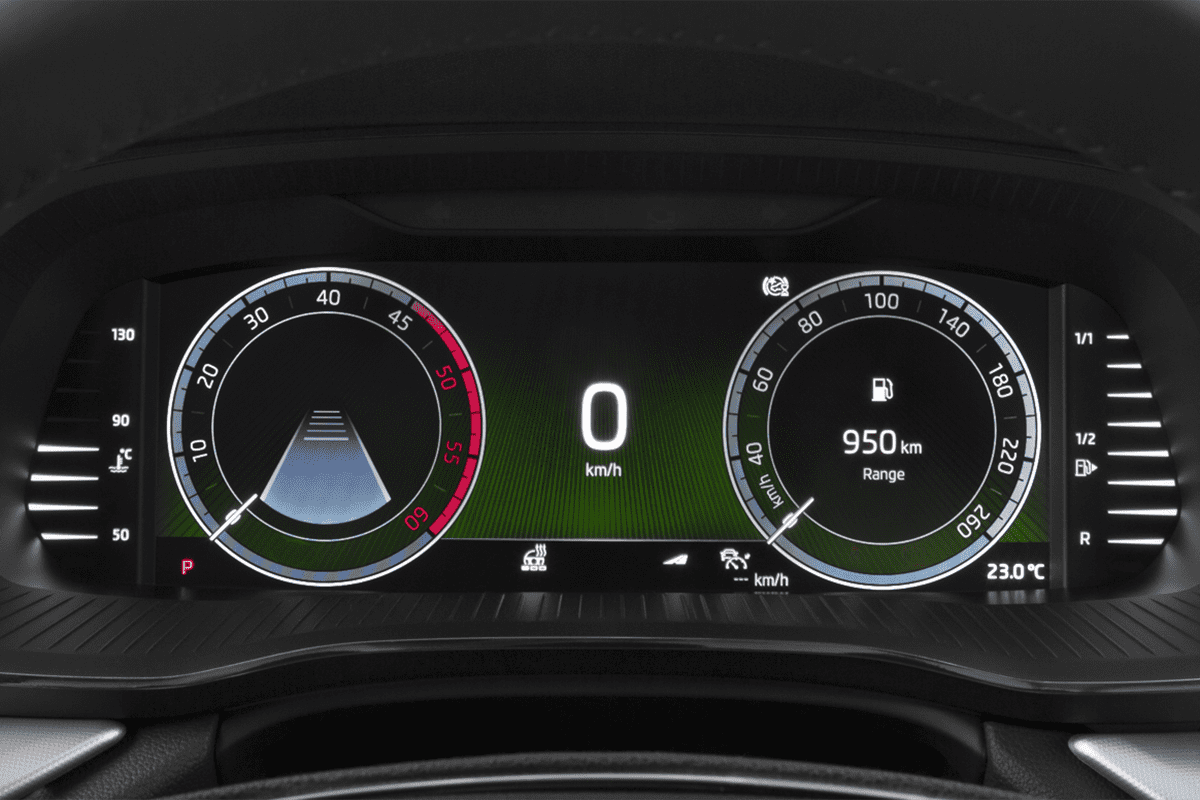 Kombiinstrument eines Skoda Octavia Limousine Scout (neues Modell)