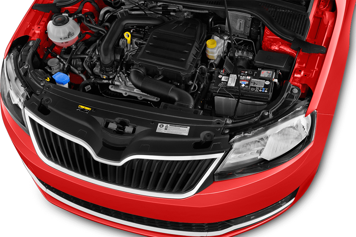 Motorraum eines Skoda Rapid Spaceback