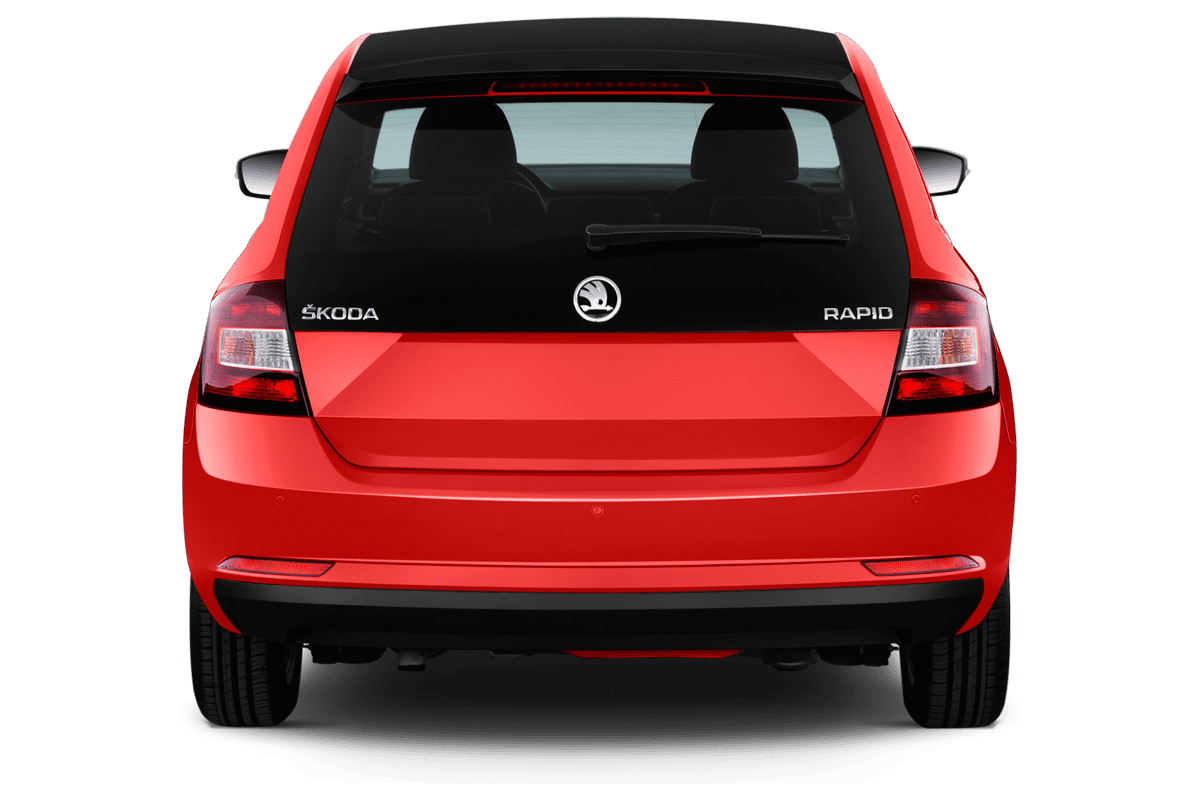 Heckansicht eines Skoda Rapid Spaceback