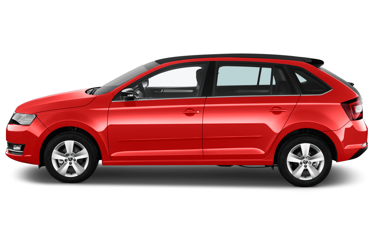 Seitenansicht eines Skoda Rapid Spaceback