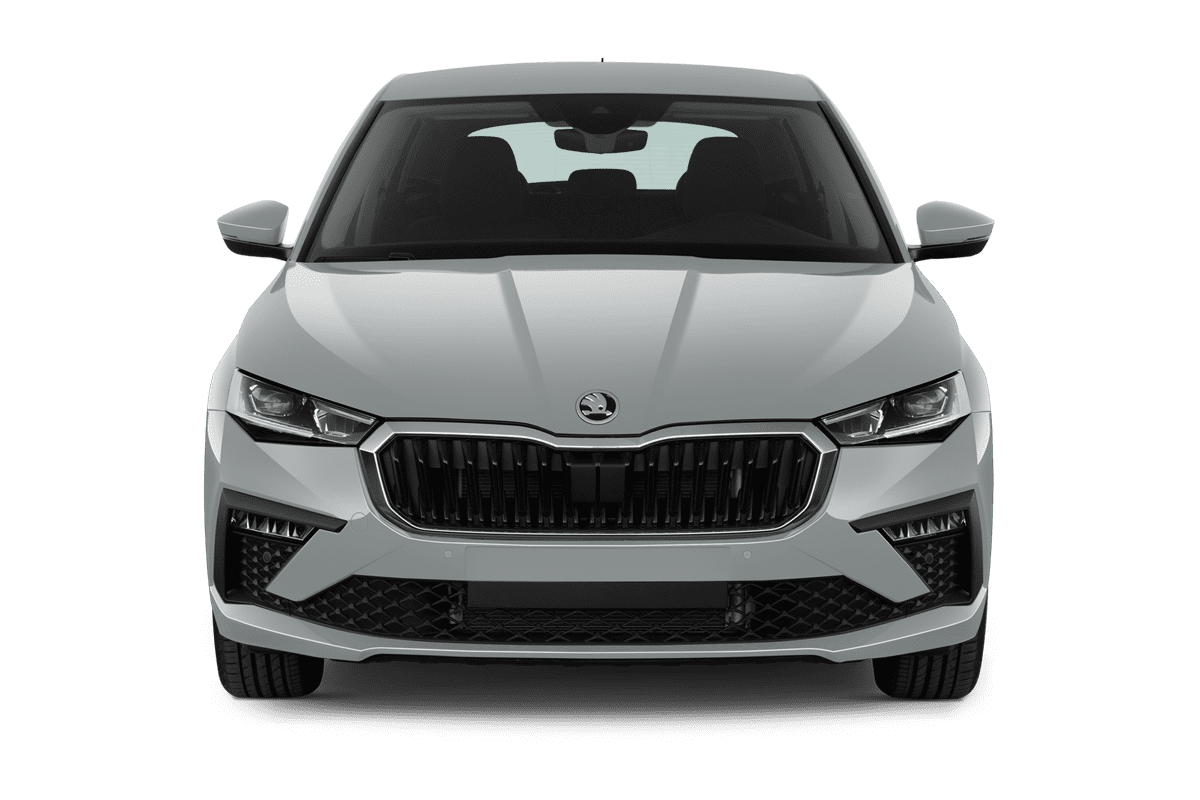 Frontansicht eines Skoda Scala, freigestellt