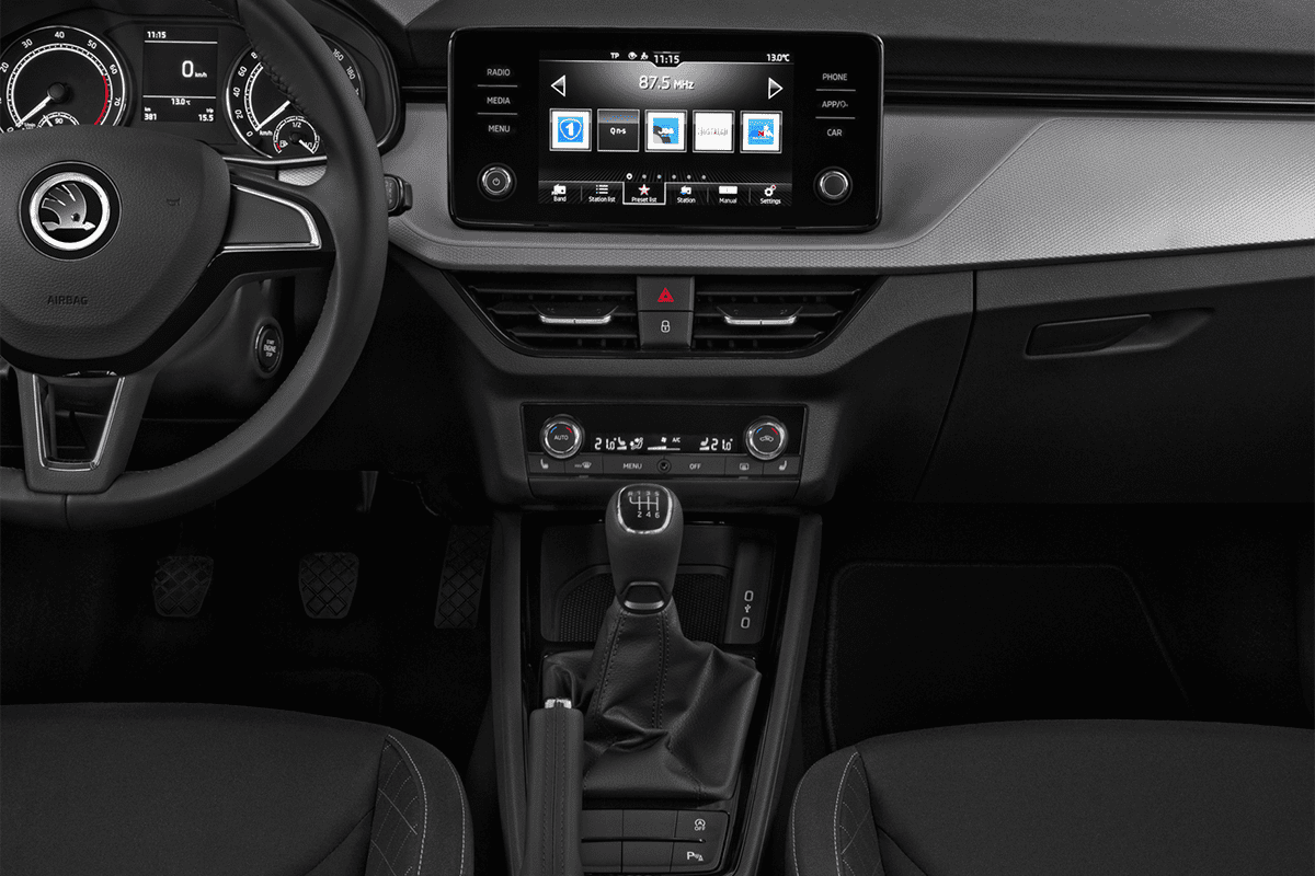 Mittelkonsole eines Skoda Scala Cool Plus