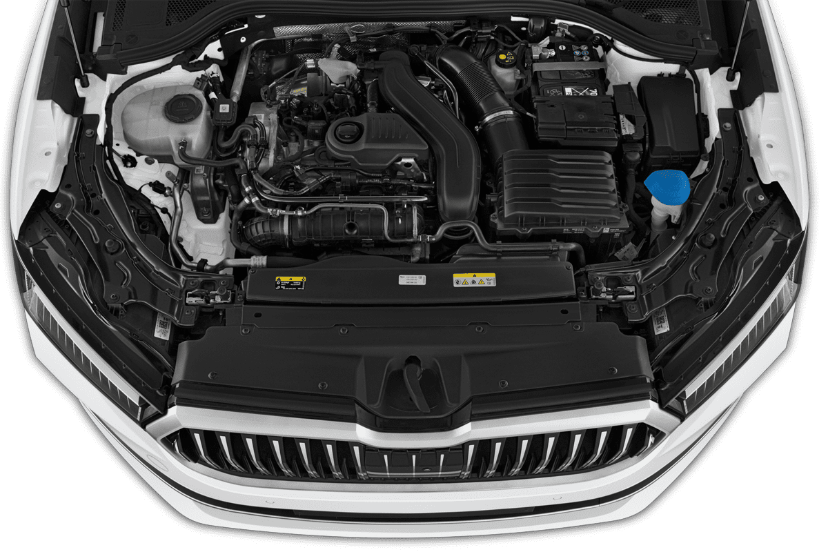 Motorraum eines Skoda Superb