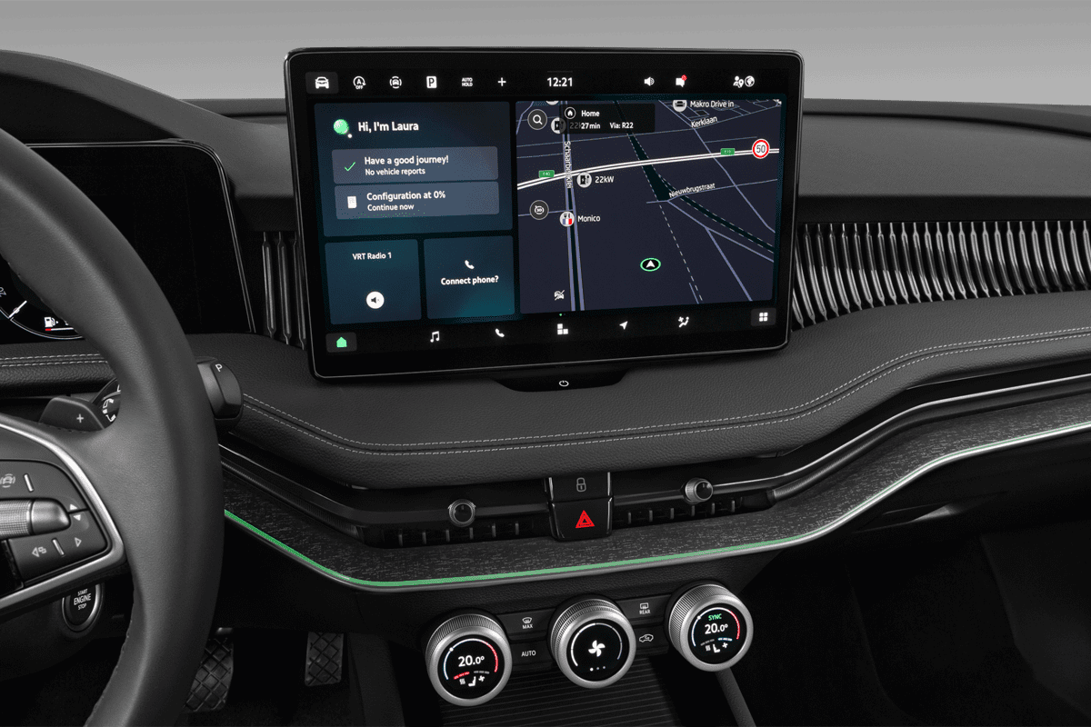 Mittelkonsole eines Skoda Superb Combi