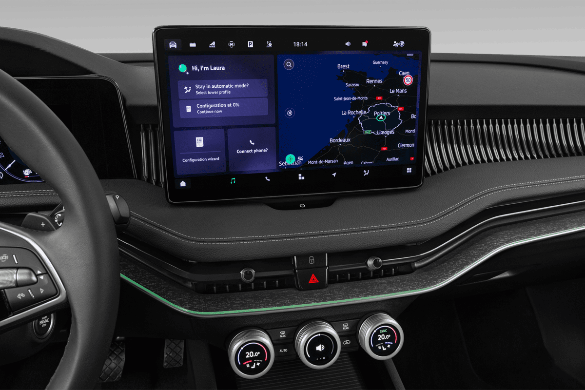 Mittelkonsole eines Skoda Superb Combi iV 