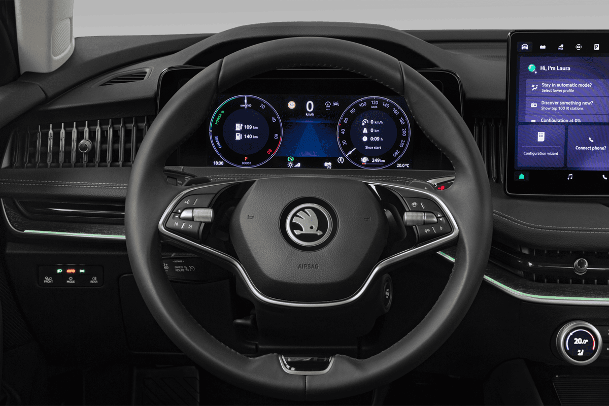 Lenkrad eines Skoda Superb Combi iV 