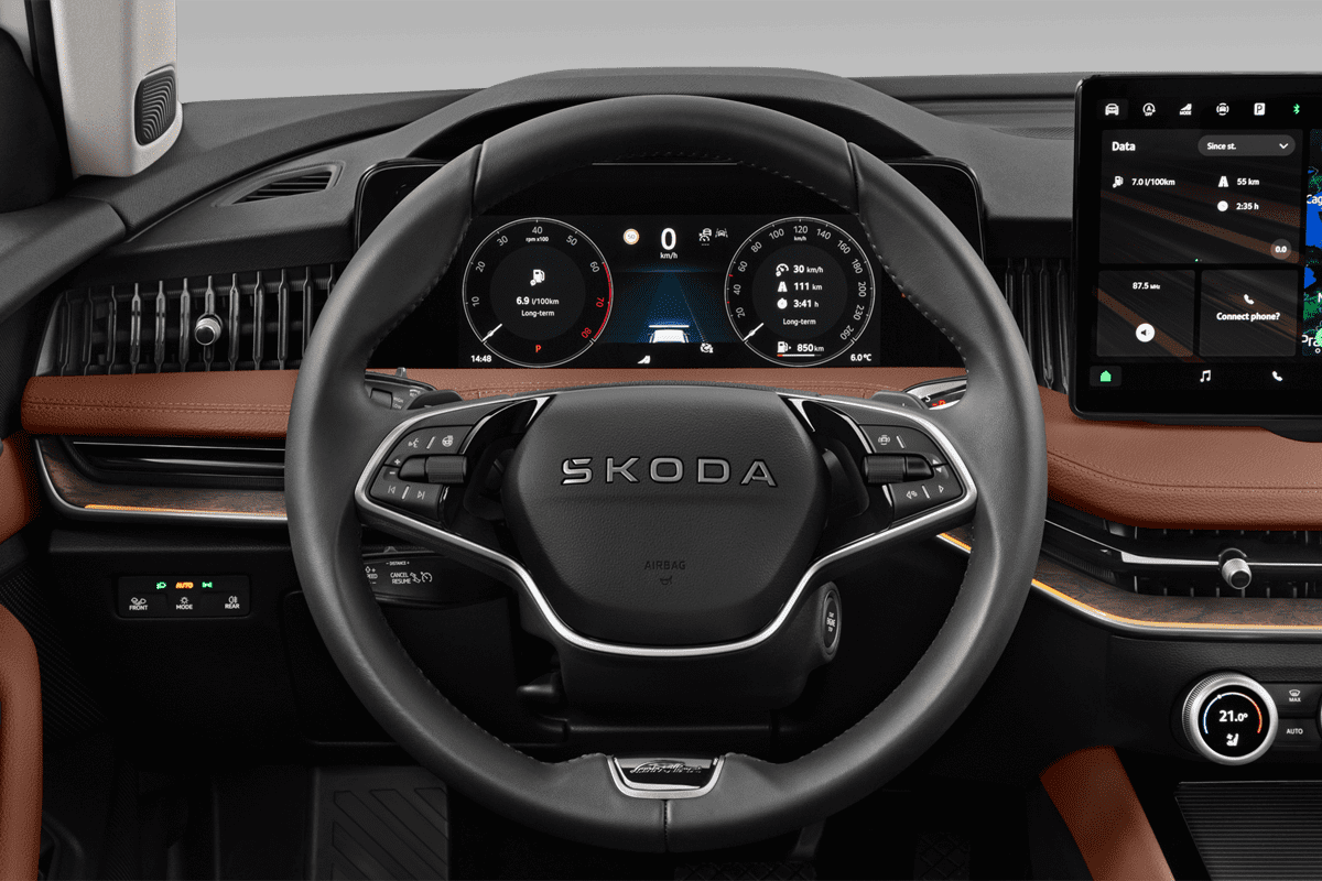 Lenkrad eines Skoda Superb 