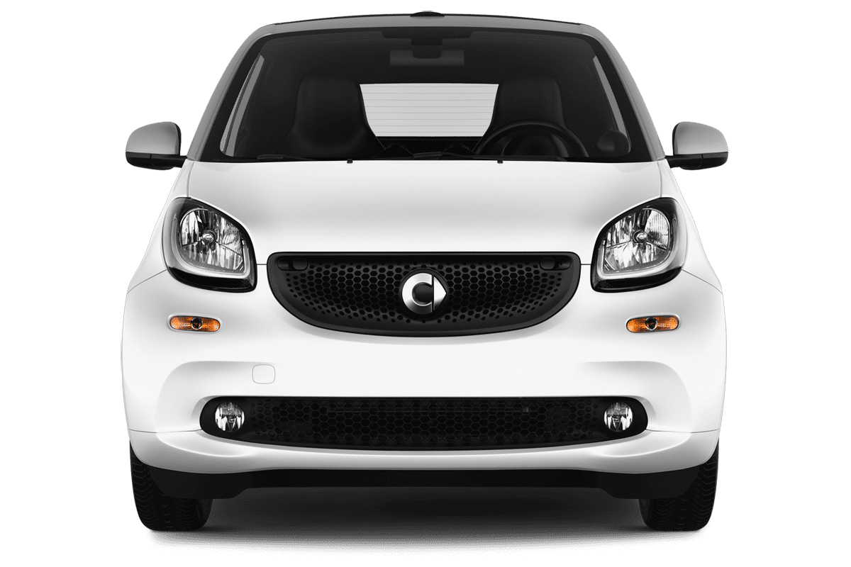 Frontansicht eines Smart fortwo coupé, freigestellt