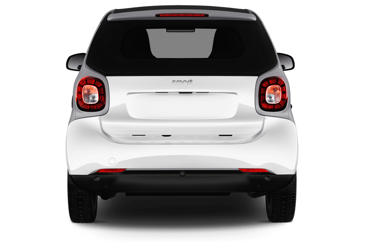 Heckansicht eines Smart fortwo coupé