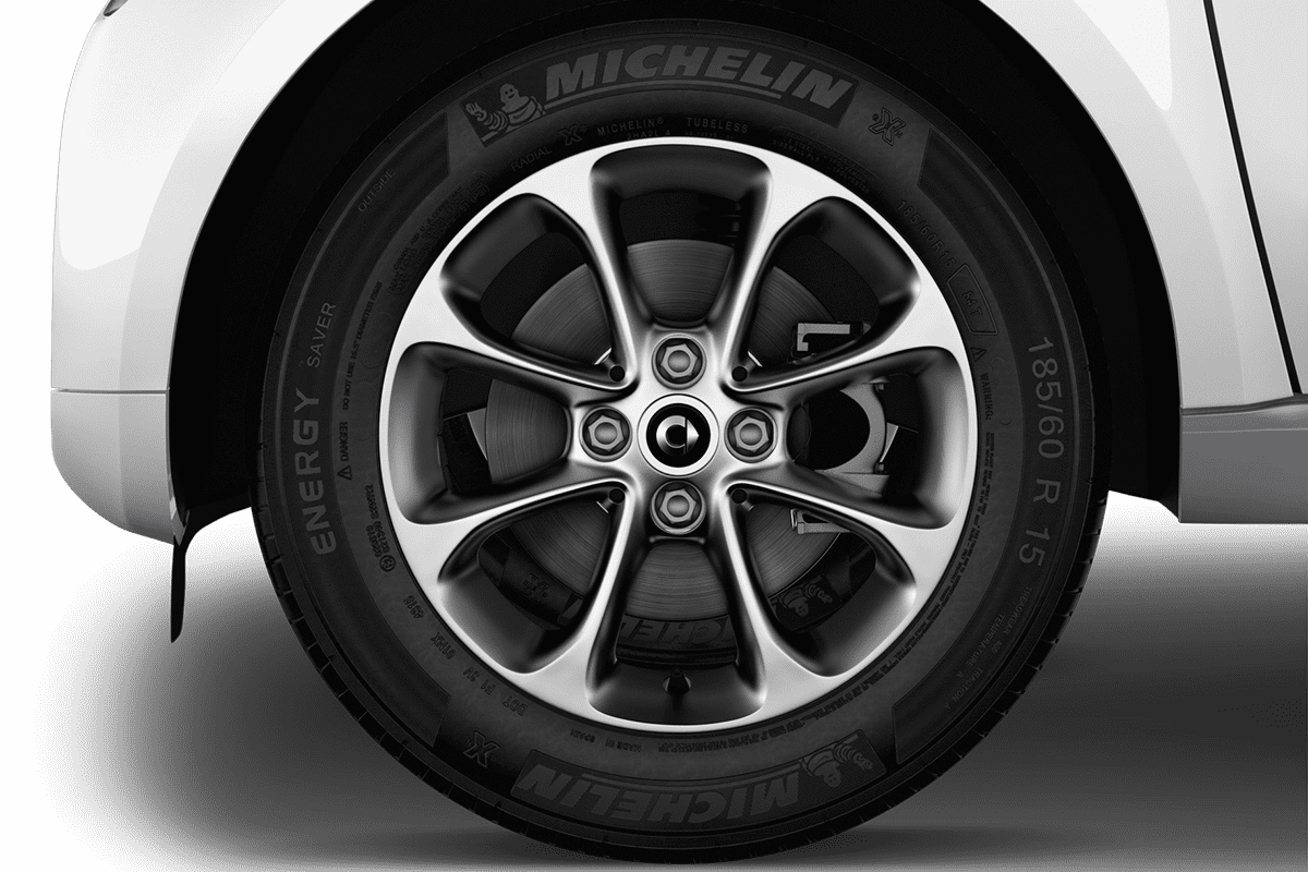 Radkappe oder Felge eines Smart fortwo coupé