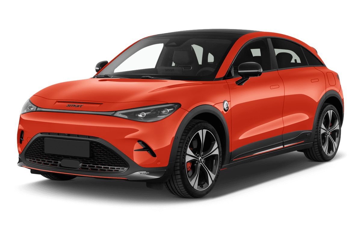 Schräge Frontansicht eines Smart #3, freigestellt