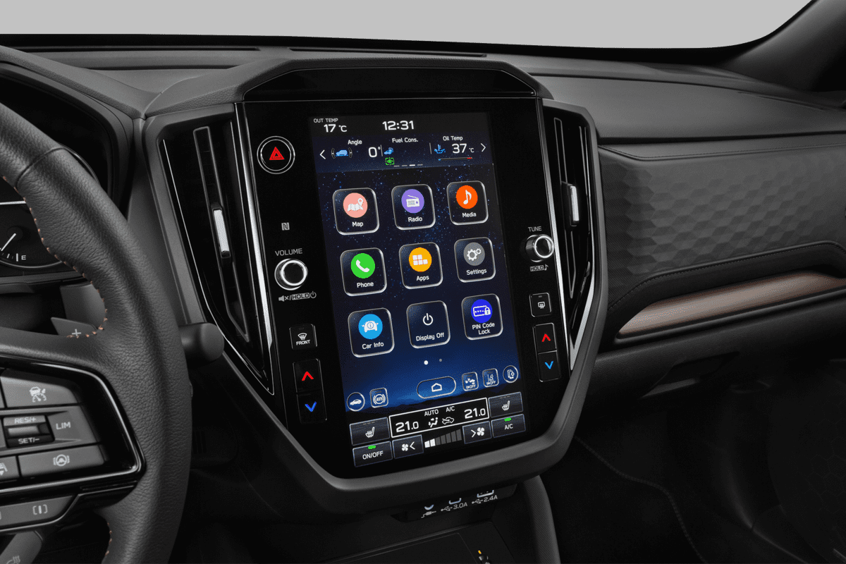 Mittelkonsole eines Subaru Forester 