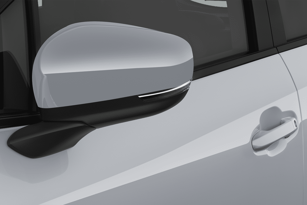 Rückspiegel eines Subaru Impreza