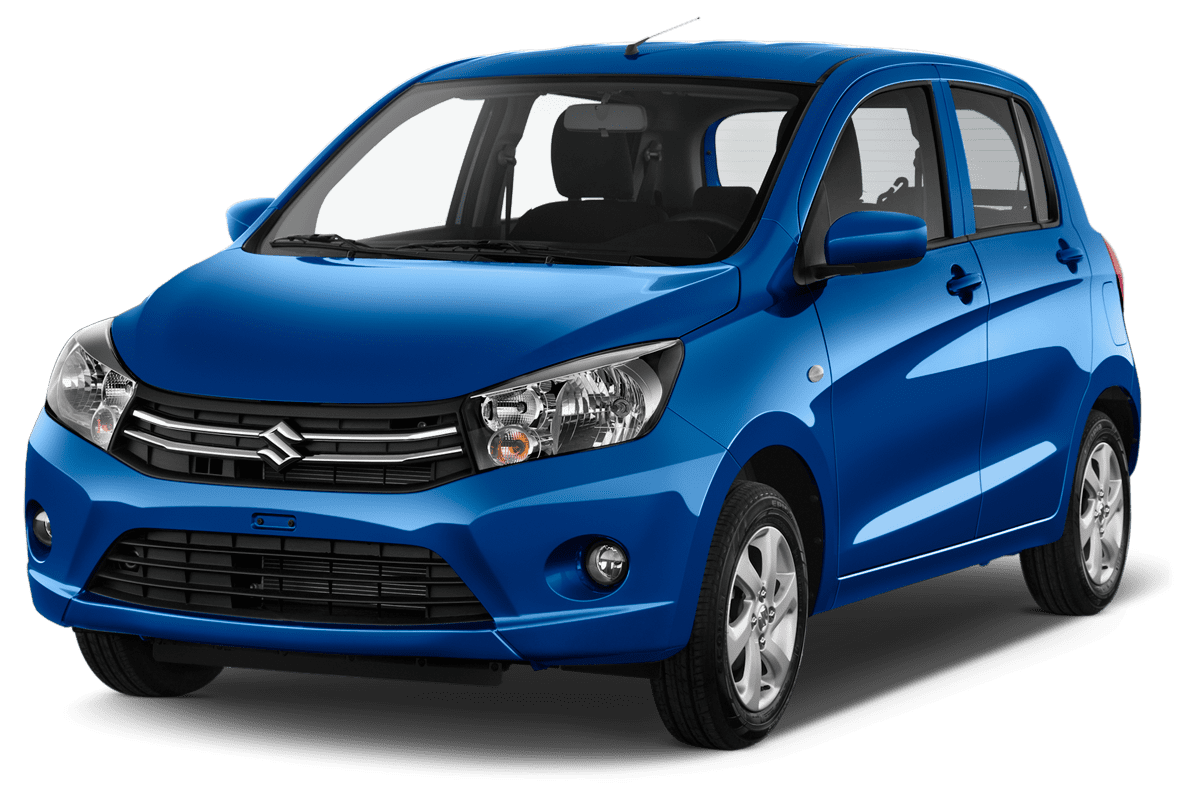 Schräge Frontansicht eines Suzuki Celerio, freigestellt
