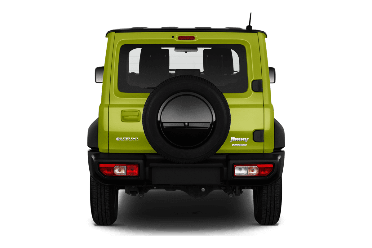 Heckansicht eines Suzuki Jimny