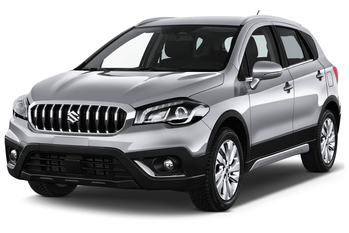 Schräge Frontansicht eines Suzuki SX4 S-CROSS, freigestellt