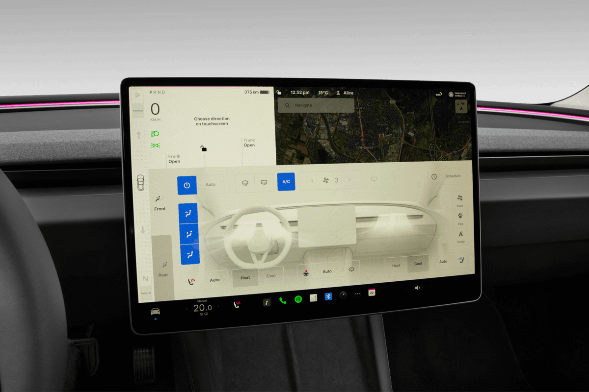 Klimasteuerung eines Tesla Model 3