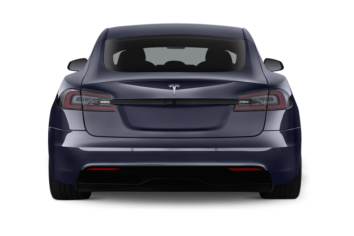 Heckansicht eines Tesla Model S