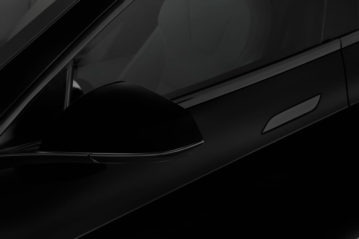 Rückspiegel eines Tesla Model S