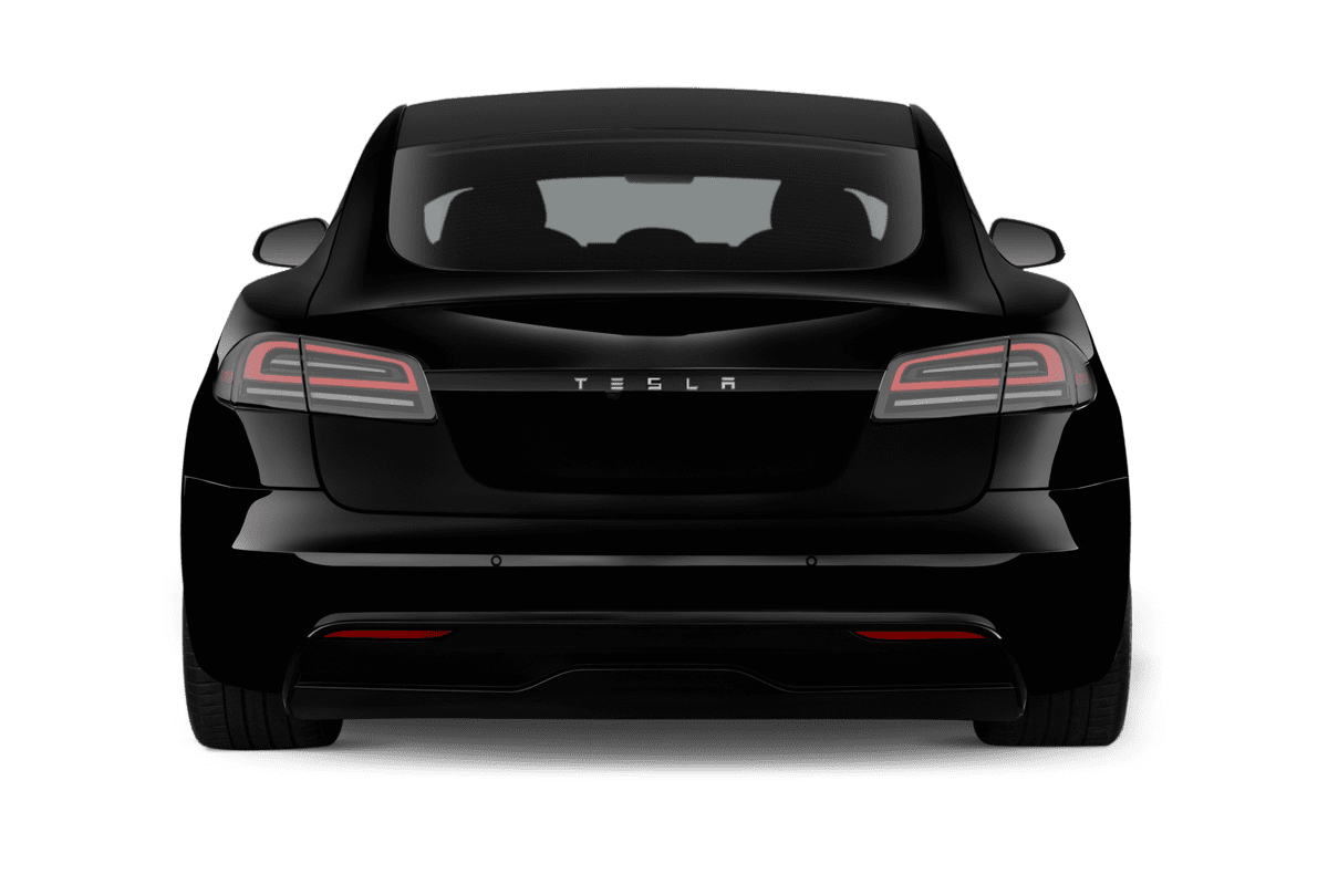 Heckansicht eines Tesla Model S