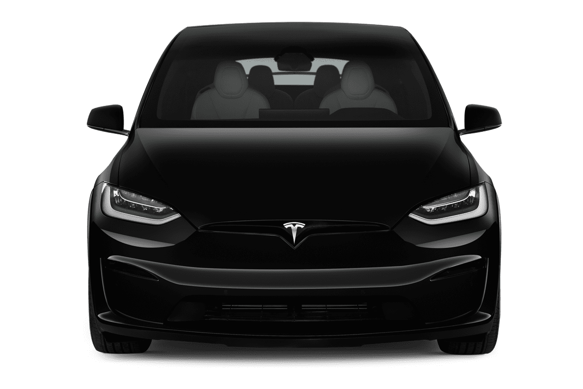 Frontansicht eines Tesla Model X, freigestellt