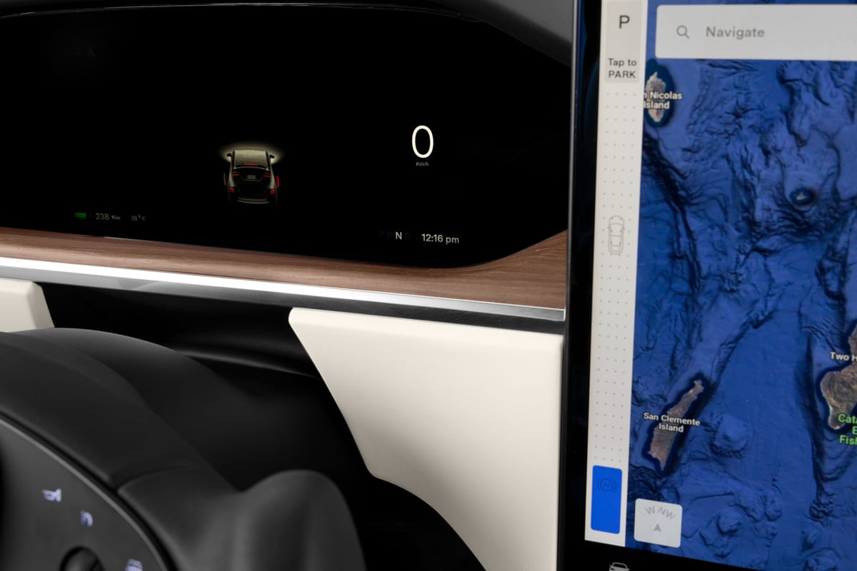 Schaltknüppel eines Tesla Model X