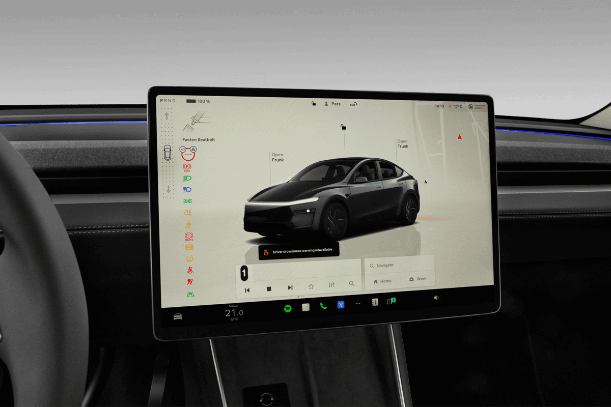 Mittelkonsole eines Tesla Model Y
