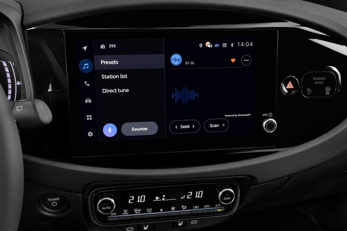 Audiosystem eines Toyota Aygo X Hybrid 