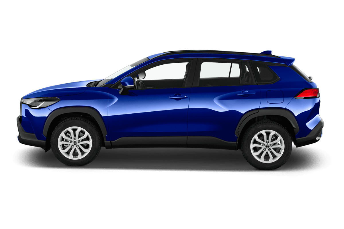 Seitenansicht eines Toyota Corolla Cross Hybrid