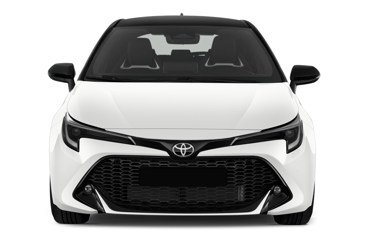 Frontansicht eines Toyota Corolla Hybrid, freigestellt