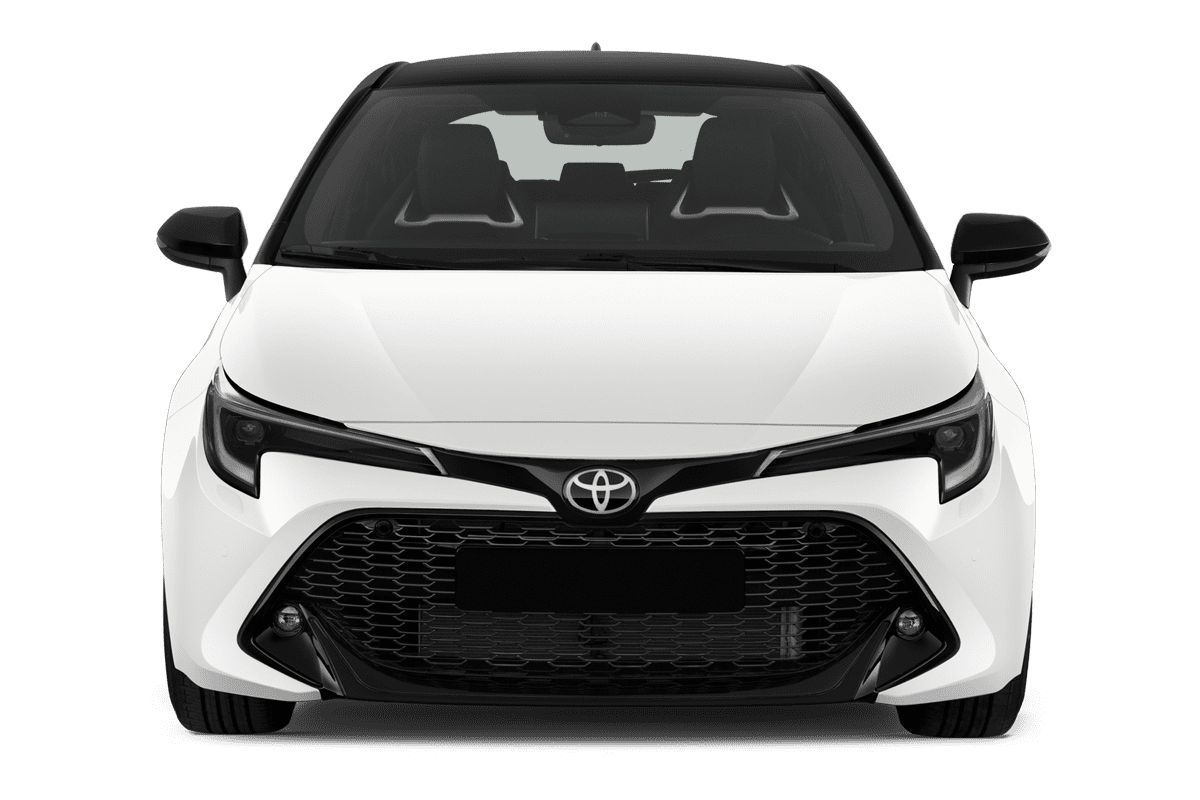 Frontansicht eines Toyota Corolla Hybrid, freigestellt