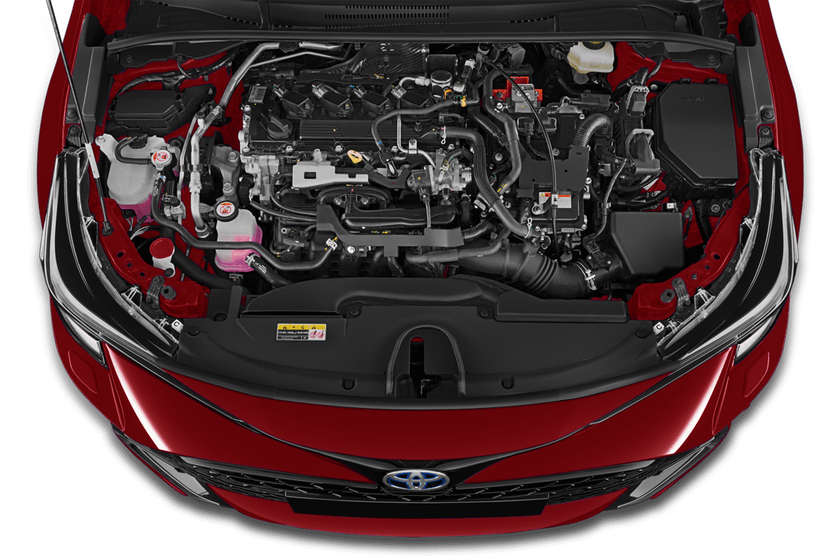 Motorraum eines Toyota Corolla Touring Sports Hybrid