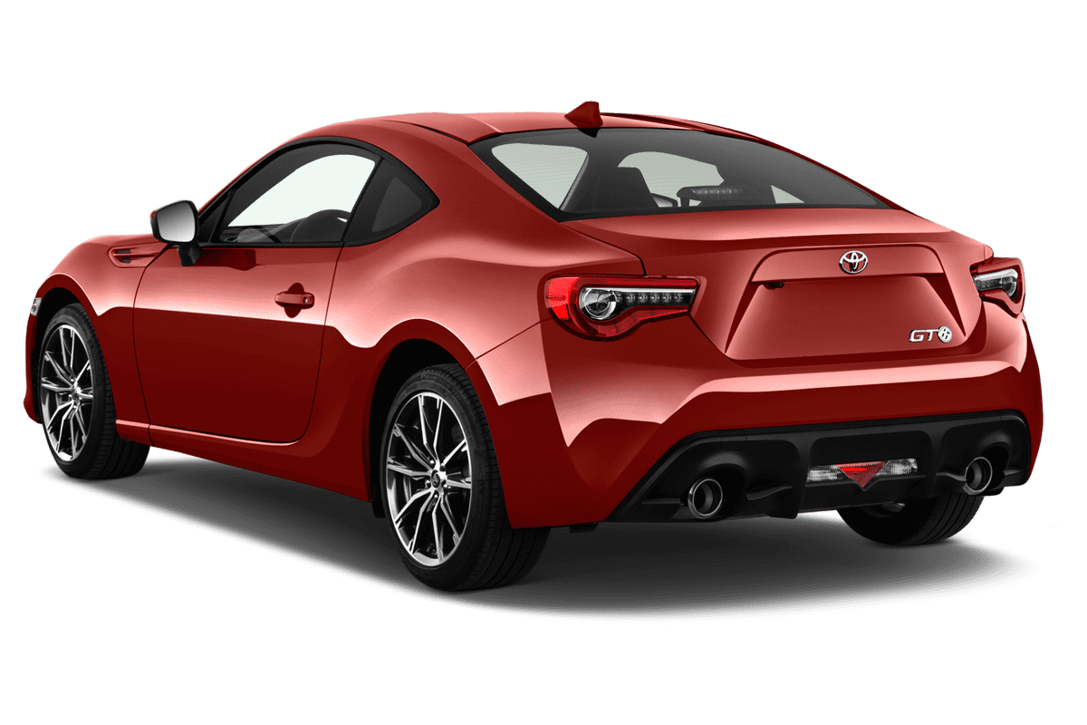 Schräge Heckansicht eines Toyota GT 86, freigestellt