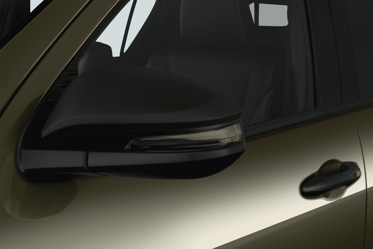Rückspiegel eines Toyota Hilux