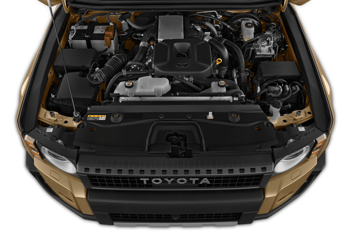Motorraum eines Toyota Land Cruiser