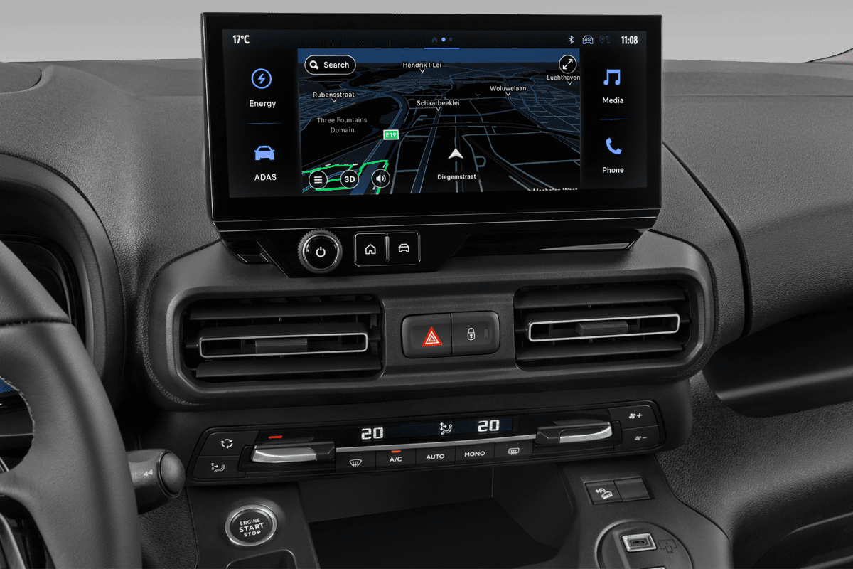 Mittelkonsole eines Toyota Proace City Verso Electric