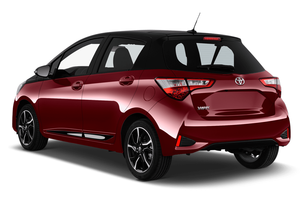 Schräge Heckansicht eines Toyota Yaris GR-S, freigestellt