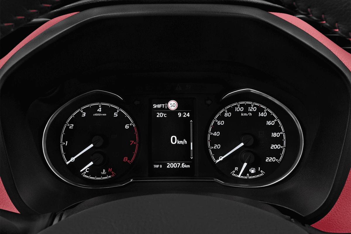 Kombiinstrument eines Toyota Yaris GR-S