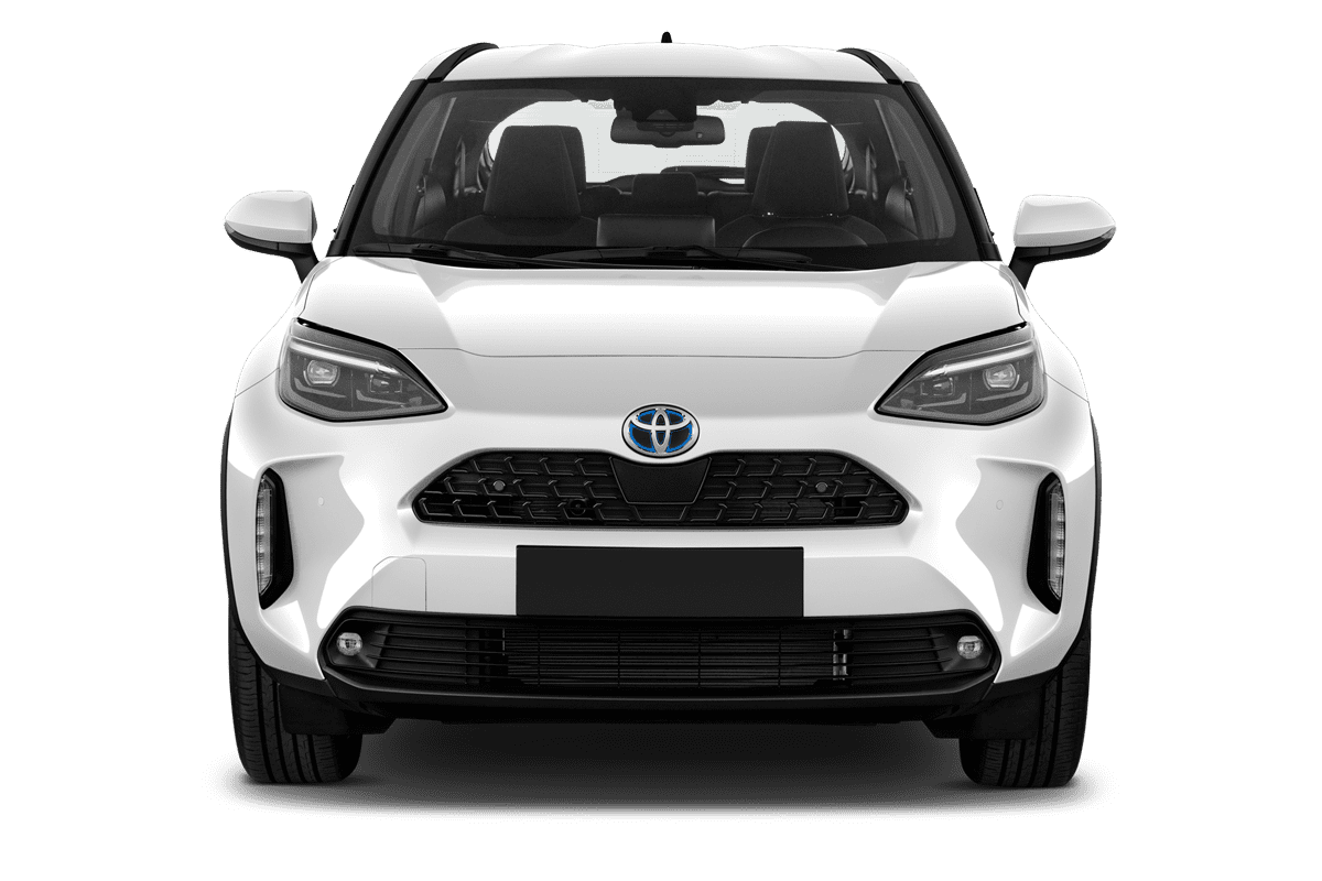 Frontansicht eines Toyota Yaris Cross Hybrid , freigestellt