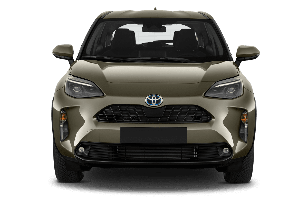 Frontansicht eines Toyota Yaris Cross Hybrid , freigestellt