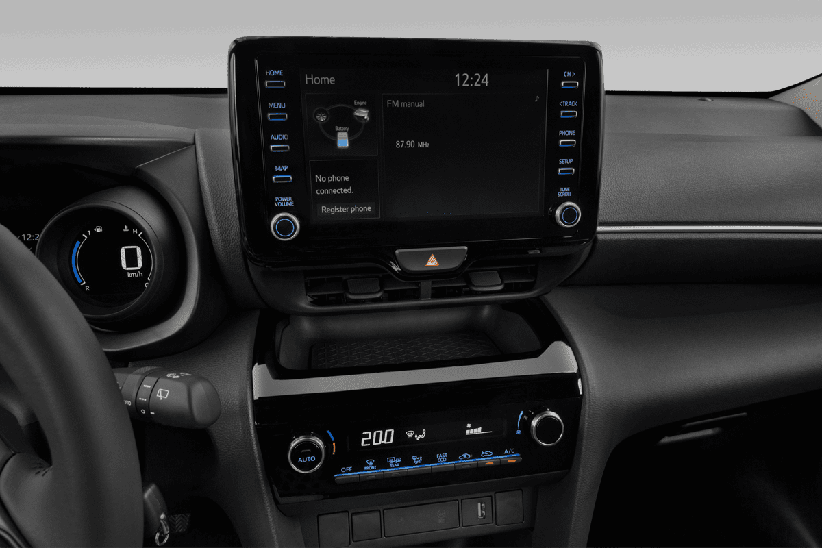 Mittelkonsole eines Toyota Yaris Cross Hybrid 