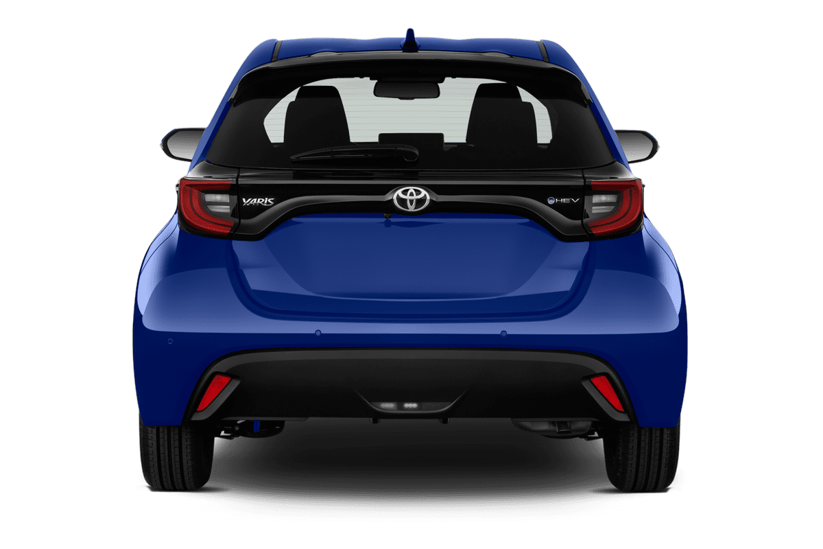 Heckansicht eines Toyota Yaris Hybrid