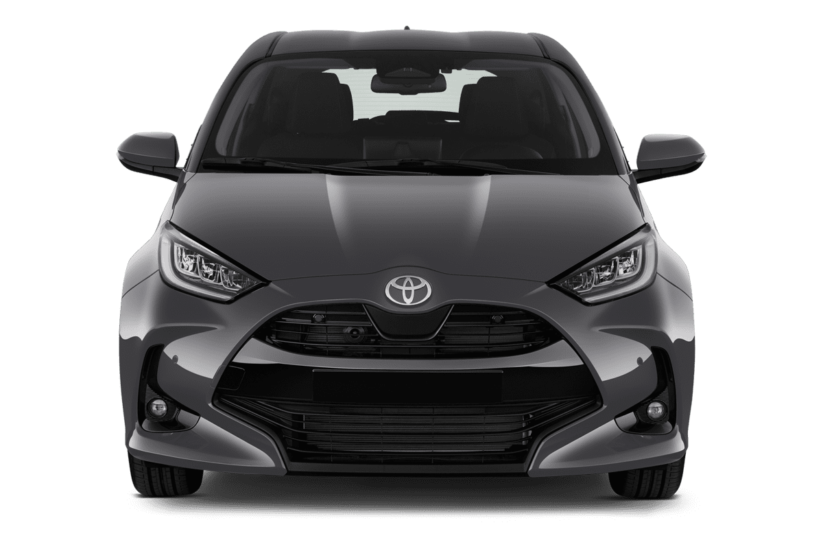 Frontansicht eines Toyota Yaris Hybrid, freigestellt