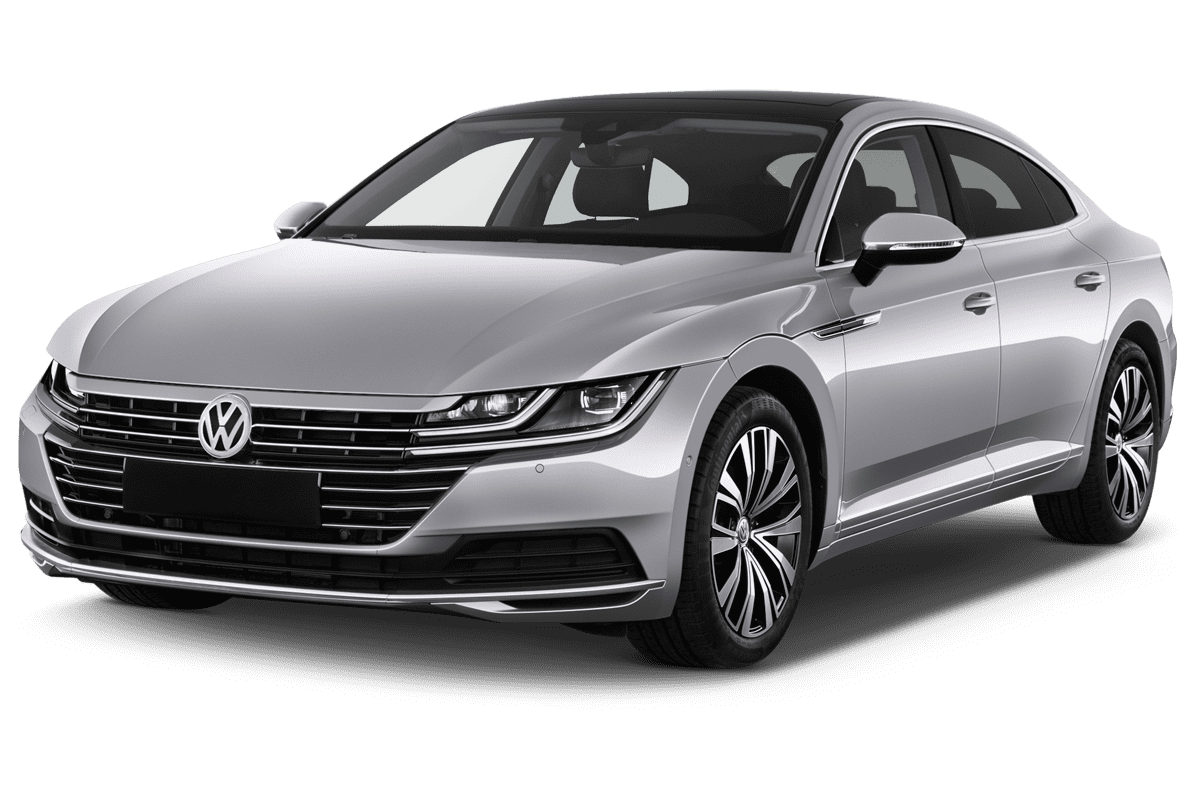 Schräge Frontansicht eines VW Arteon Plug-in-Hybrid, freigestellt