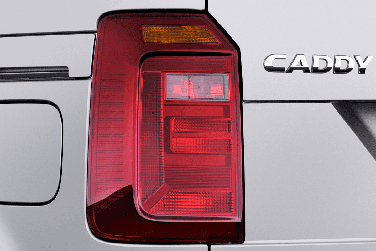 Heckleuchten eines VW Caddy TGI