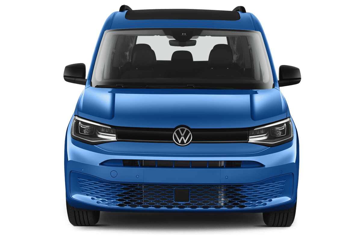 Frontansicht eines VW Caddy California, freigestellt