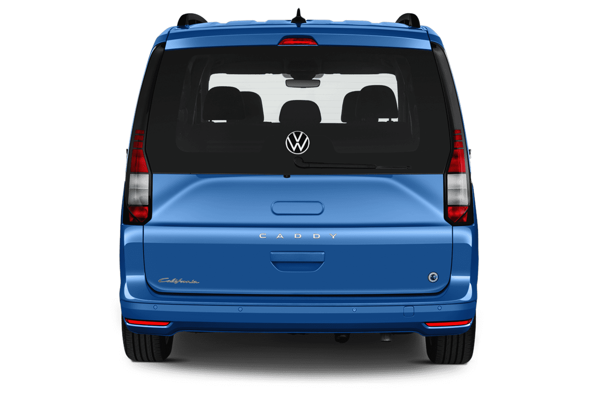 Heckansicht eines VW Caddy California
