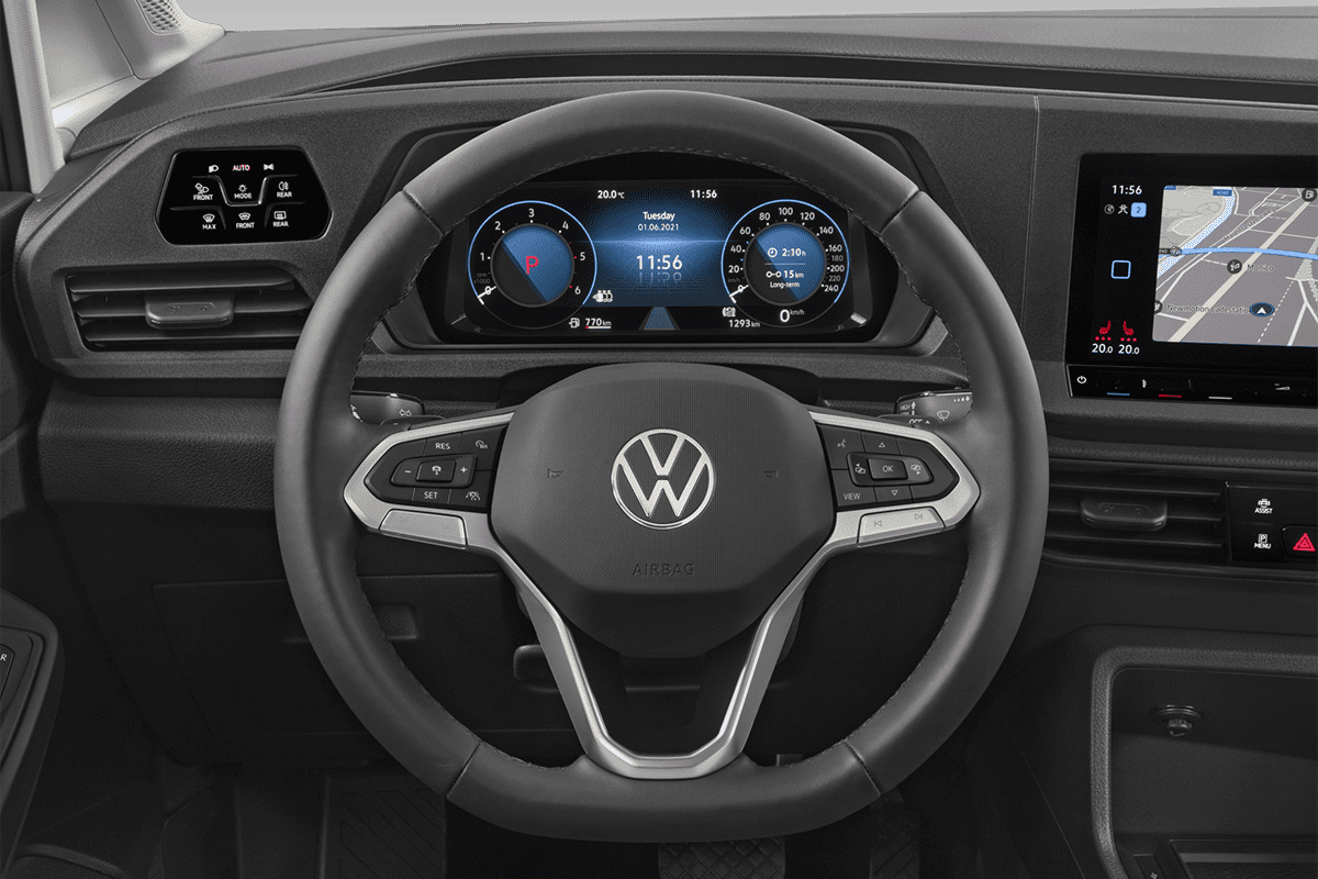 Lenkrad eines VW Caddy California