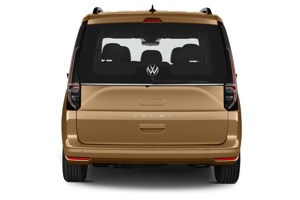 Heckansicht eines VW Caddy Maxi GOAL